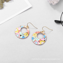 Retro Temperament Round Shaped Earrings National Wind Hollowing Oil Metal Balls Tidal Tower Earrings